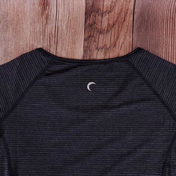 Zyia Active Womens XXL Competition Charcoal Striped Stretch Short Sleeve Shirt - Picture 4 of 9